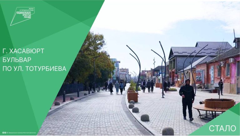 В Хасавюрте благодаря нацпроекту появился новый бульвар